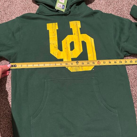 THE DUCK STORE Men's Forest OSC Blend Yellow Interlock UO Fleece Hood Size S - Picture 7 of 10